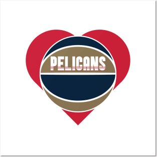 Heart Shaped New Orleans Pelicans Basketball Posters and Art